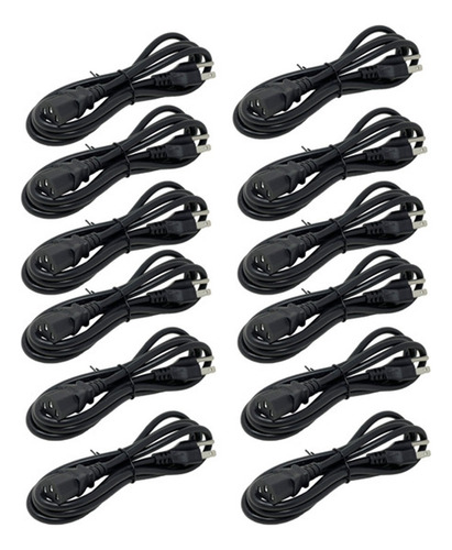 Lote De 12 Mayoreo Cable Poder Corriente Monitor Computadora