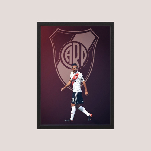 Cuadro River Plate - Leo Ponzio 08 - Tamaño A3 30x40 Cm Rojo Negro