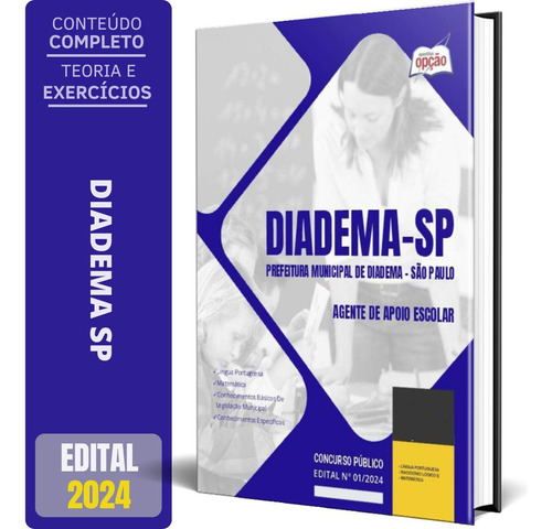 Apostila Prefeitura Diadema Sp 2024 - Agente Apoio Escolar