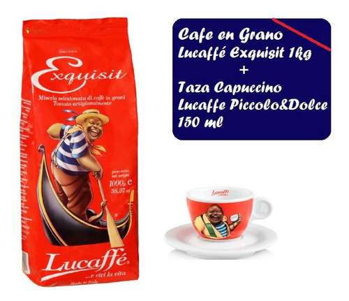 Café En Grano Lucaffé Exquisit 1kg + Taza Lucaffe Capuccino