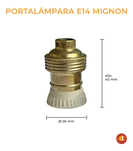 Portalámpara Rosca E14 Mignon Bronceado