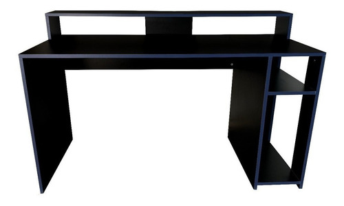 Escritorio Gamer Decomobil Escrigamer Melamina De 140cm X 75cm X 60cm Negro Y Azul