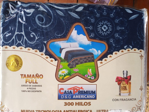 Ultimas 6 Sabanas Casa Premium 300hilos Azul Oscuro Liso