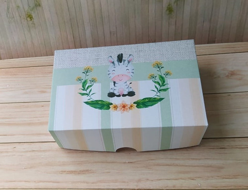 Imagem 3 de 5 de 10 Caixa Lembrança Safari Aquarelado Chá De Bebe Maternidade