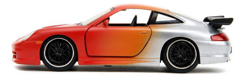 Coche miniatura naranja Porsche 911 Gt3 Rs Pink Slips 1:32 Jada Toys