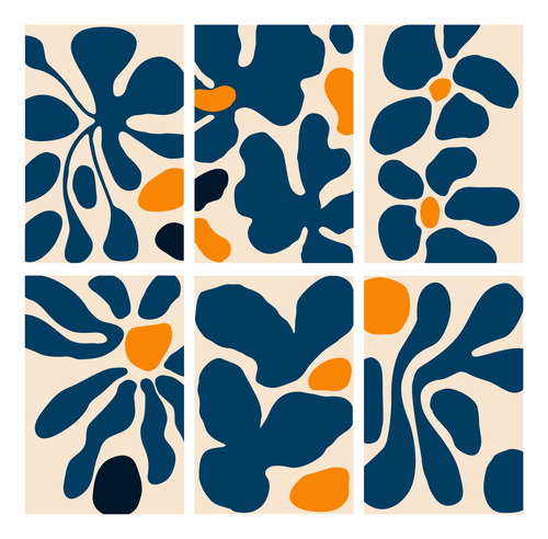 Set 6 Laminas Imprimibles Para Cuadros Estilo Abstracto Deco