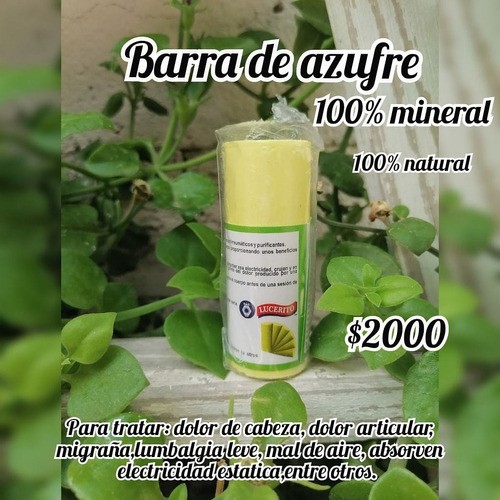 Barra De Azufre 100% Natural