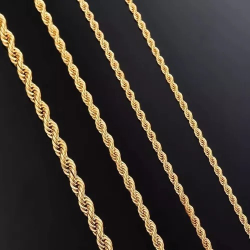 Cadena Pulsera Torsal 2mm Oro 14k Dama Mujer Regalo Esposa Dorado Oscuro 5.08 Cm 18 Cm