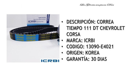 Correa Tiempo 111 Dientes Chevrolet Corsa (todos)