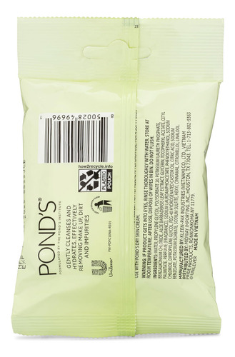 Ponds Purify & Refresh Toallitas Faciales Con Aloe Vera, Des