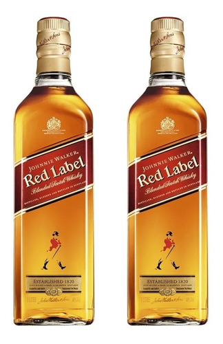 Kit 2 Whisky Johnnie Walker Red Label Blended Scotch 1 Litro