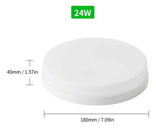 Lámpara De Techo Led Redonda De 24 W Para Cocina/dormitorio/