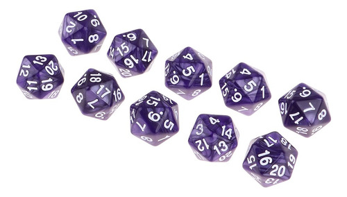 10 Dados D20 De Veinte Caras Para Juegos De Dnd Rpg Party