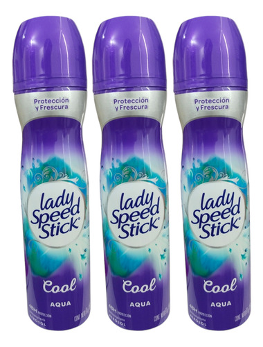 Pack X3 Desodorante Lady Speed Stick Cool Aqua 91g