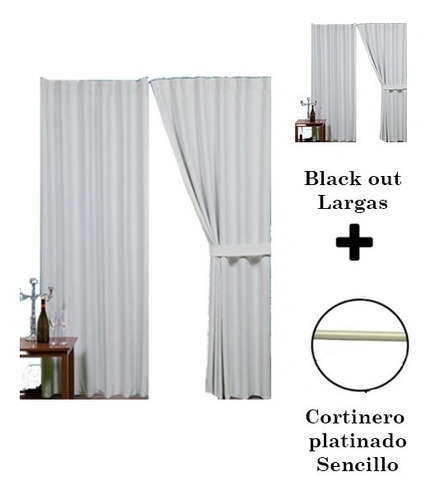 Set De Cortinas Para Sala | Térmicas Blackout + Cortinero