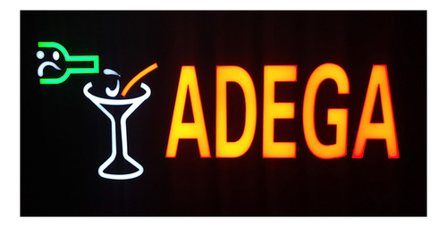 Kit 2 Placa Luminosa Led Adega P/ Bar Comércio Letreiro Neon