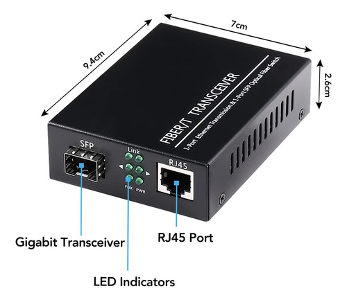 Par De Convertidores De Medios Ethernet Sfp Multi-modo