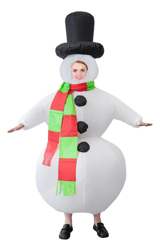 Bervyosw Disfraz Inflable De Muñeco De Nieve De Navidad Para