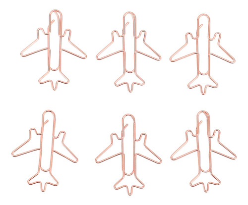 Lindos Sujetapapeles Con Forma De Avión, 80 Unidades, Oro Ro
