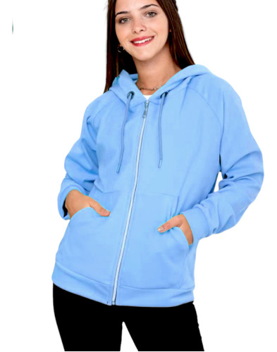 Campera Canguro Dama Hoodie Tela Super Suave Cierre Campucha