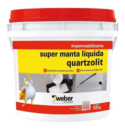 Super Manta Líquida 12kg Branca Quartzolit Weber Quartzolit