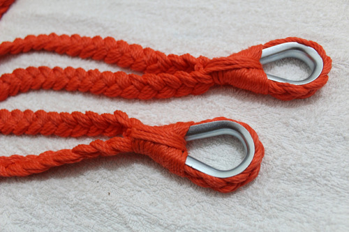 Soga Cuerda Para Hamaca Incluye Par De S Metalica Negra Color Naranja Color