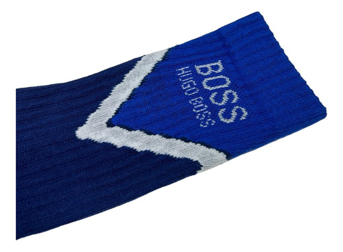 Calceta Hugo Boss Design Azul / Blanco Algodón Soft 1 Pack
