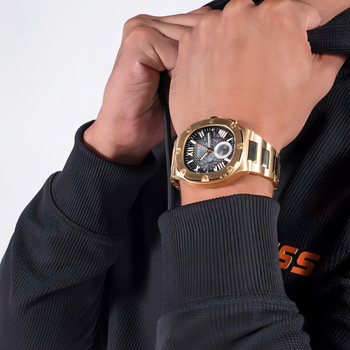 Relógio masculino Guess Relógios masculinos com pulseira dourada masculina