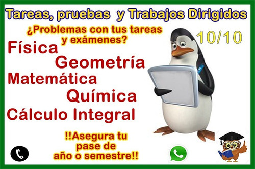 Asesoria Academica,deberes,pruebas,fisica,matematica,calculo