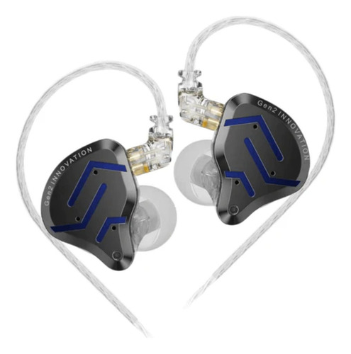 Fone De Ouvido Kz Zsn Pro 2 In-ear Profissional Sem Mic Cor Blue-black