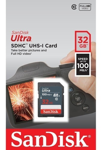 Cartão De Memória Sandisk 32gb 100mb/s Full Hd Sdhc Uhs-l Nf