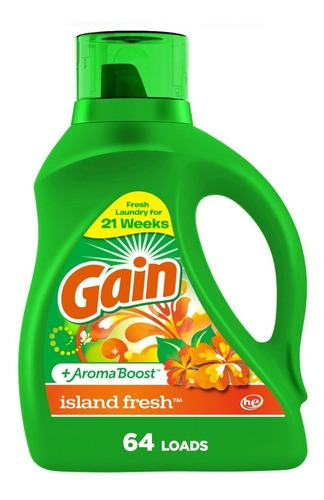 Detergente Liquido Gain Island 64 Lavados 2,72 Litros