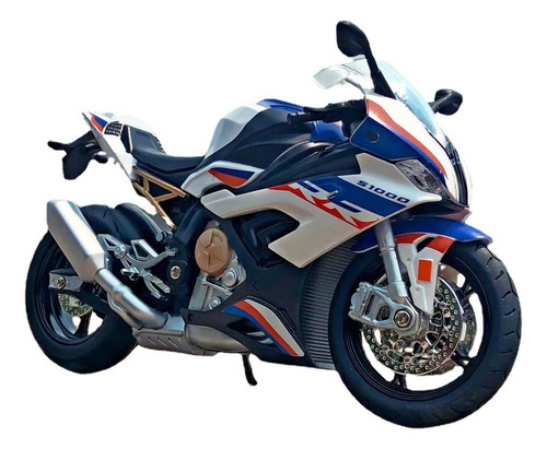 1:12 Con Luz Y Sonido Base Bmw-1000rr Miniatura Model Metal