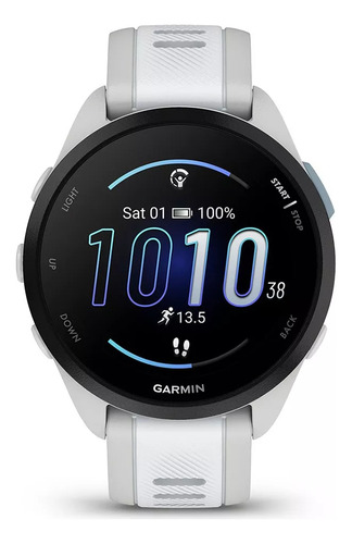 Reloj Garmin Forerunner 165 Music Amoled negro (caja blanca y pulsera blanca)