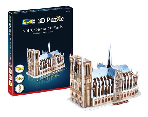 Quebra Cabeça 3d Notre-dame De Paris 39 Peças Revell 00121