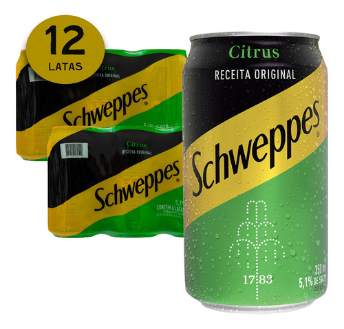 Schweppes Citrus Original Lata 350ml (12 Latas) Kit