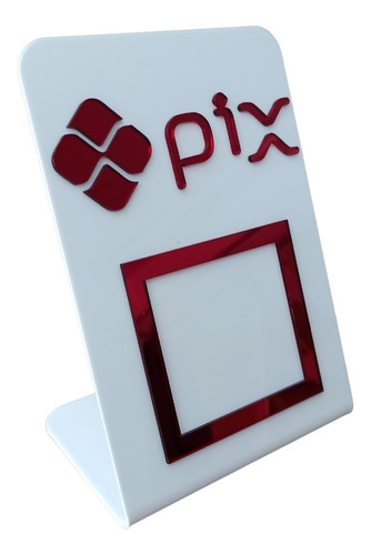 Placa Pix  - Qr Code Branco Com Vermelho