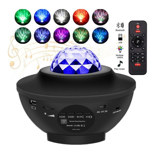 Colorido Cielo Estrellado Galaxia Proyector Bluetooth Luz No