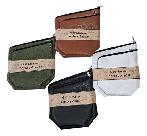 Estuches Yerbera Y Azucar Pack X Mayor 10 Juegos. Negro