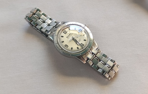 Reloj Bulova Snorkel Waterproof 666 Ft. Devil Diver 1965 Plateado Plateado Beige (Usado)