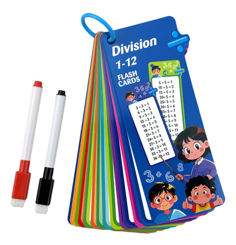 Tarjetas De Matemáticas De A 12 Con Bordes División