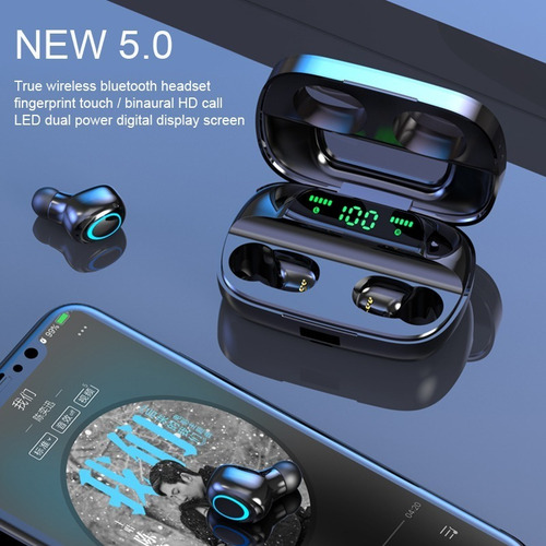 Manos Libres Bluetooth Tws S11 Estuche Carga 2200 Mah Negro