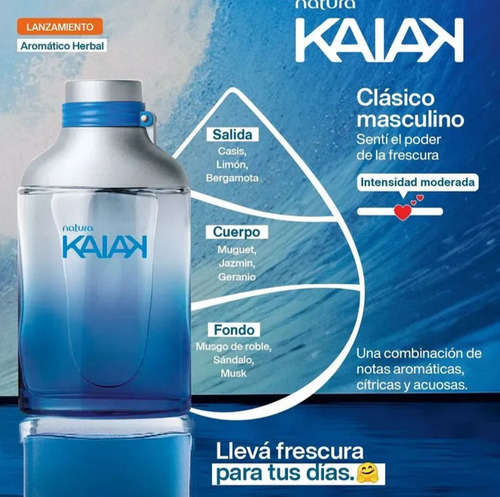 Perfume Kaiak Clásico Masculino+gel De Barbear 2 En 1 Natura