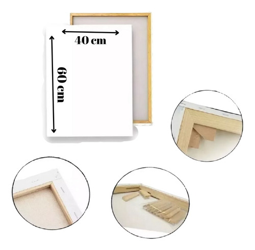 Bastidor Para Pintar De Madera Con Lienzo De Tela 40x60cm