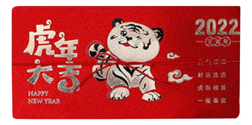 Sobre Rojo Plegable Año Nuevo Chino Con 6 Tigres Mentirosos