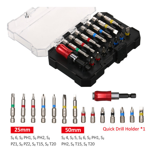 Set De 15 Brocas.puntas Para Taladro.destornillador, Par