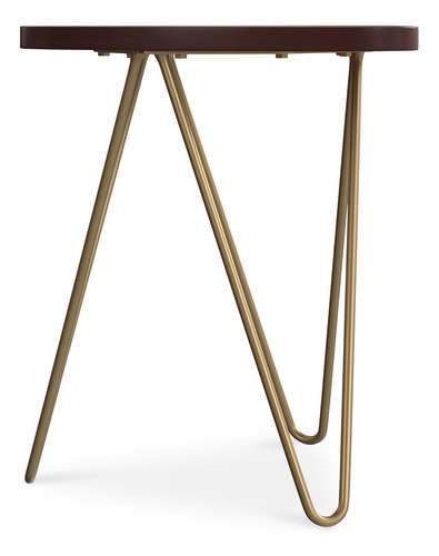 Mesa Auxiliar Moderna De Metal Y Madera 45 Cm Ancho Marrón