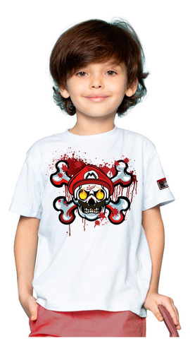 Playera Niño Calavera Mario Bros Algodón