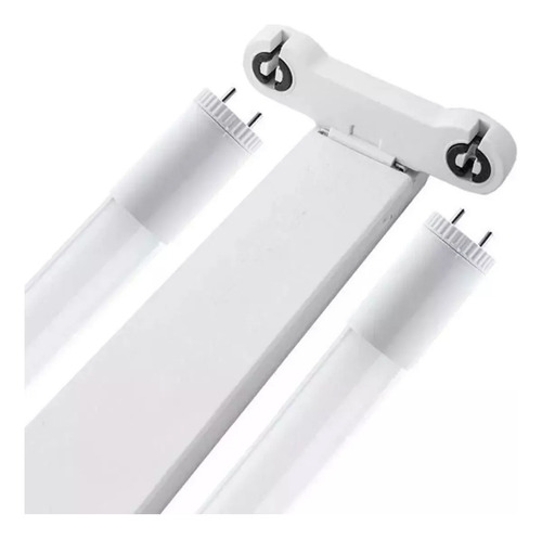 Luminária Calha Palito Estreita 120cm 2 Tuboled Kit 20 Peças