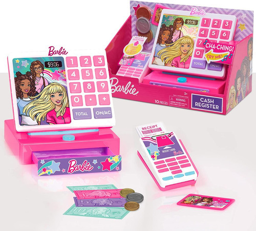 Barbie Caja Registradora Just Play Color Rosa